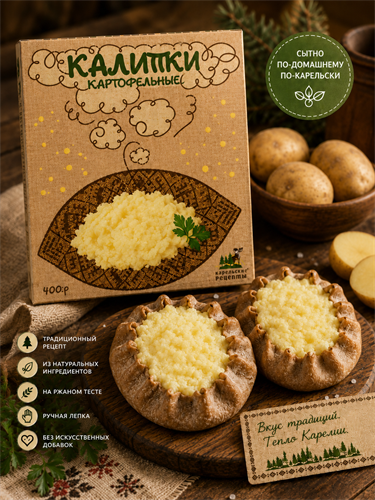 Калитки картофельные 400 г Карельские рецепты - фото 24147
