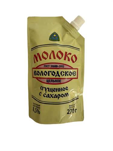 Молоко сгущенное Вологодское сошет 270гр - фото 24327