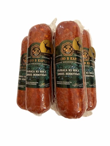 Колбаса варено-копченая Егерская из мяса лося МД Карелия, 350г - фото 24376