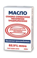 Масло сладко-сливочное несоленое традиционное 82,5% 400г (Джанкойское молоко)
