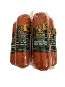 Колбаса варено-копченая Егерская из мяса лося МД Карелия, 350г